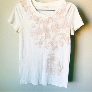 J. Crew basic tee with sequin embellishments